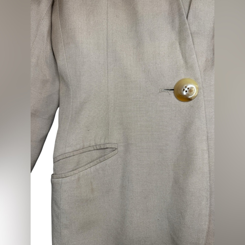 Vintage 1970s / 1980s Christian Dior Tan Pantsuit - Picture 4 of 15